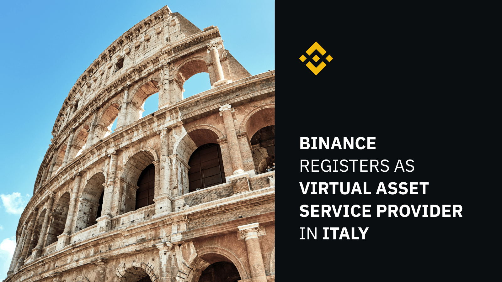 Binance được phép cung cấp các sản phẩm tiền số tại Ý