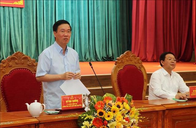 Thường trực Ban Bí thư Võ Văn Thưởng làm việc tại tỉnh Bình Định