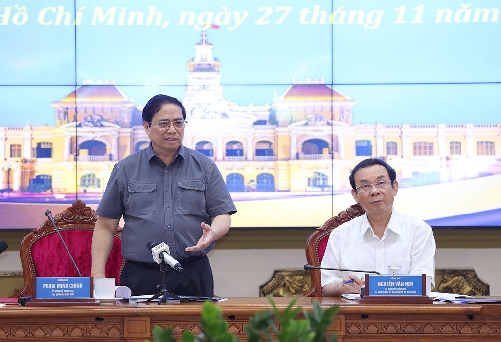 Thủ tướng Chính phủ làm việc với TP. Hồ Chí Minh về thúc đẩy giải ngân vốn đầu tư công