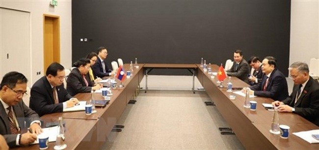 Phó Chủ tịch Quốc hội Trần Thanh Mẫn gặp lãnh đạo IPU và Quốc hội Lào