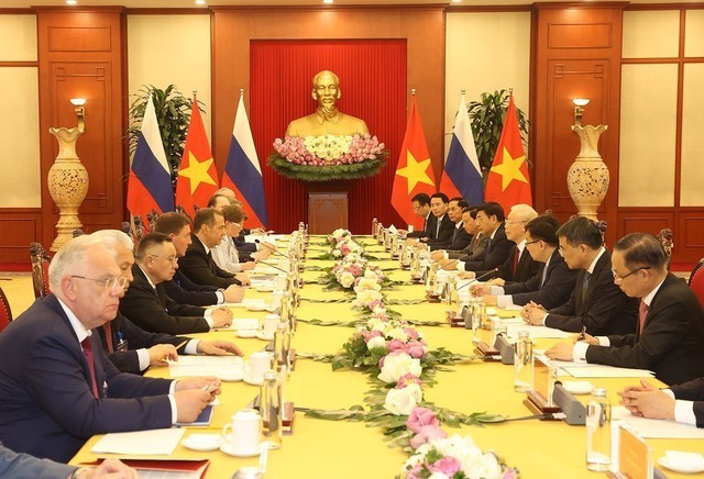 Tổng Bí thư Nguyễn Phú Trọng hội đàm với Chủ tịch Đảng 'Nước Nga Thống nhất', Phó Chủ tịch Hội đồng An ninh LB Nga
