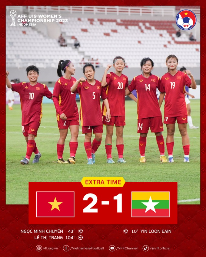 Những bóng hồng U19 nữ Việt Nam chơi quả cảm để giành vé vào chung kết