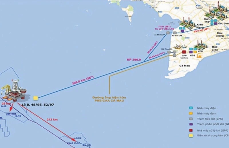 Sắp triển khai dự án đường ống khí Lô B - Ô Môn dài 431 km, vốn đầu tư hơn 1,2 tỷ USD