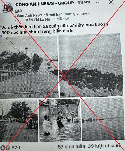 Đưa tin vỡ đê ở Hà Nội, quản trị viên nhóm 'Đông Anh News' bị xử lý
