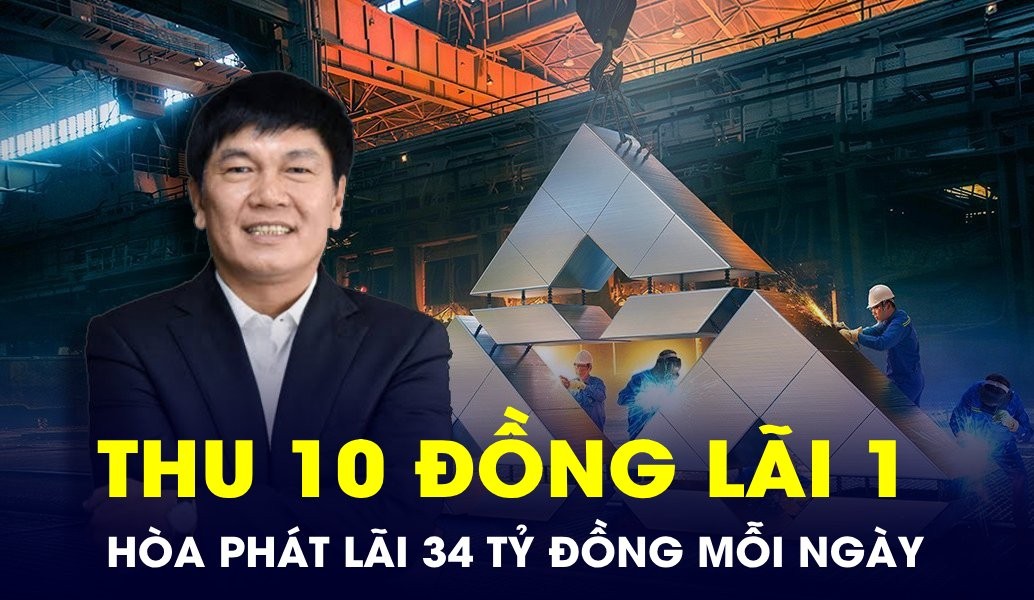 Thu 10 đồng lãi 1, “vua thép” Hòa Phát lãi hơn 34 tỷ đồng mỗi ngày