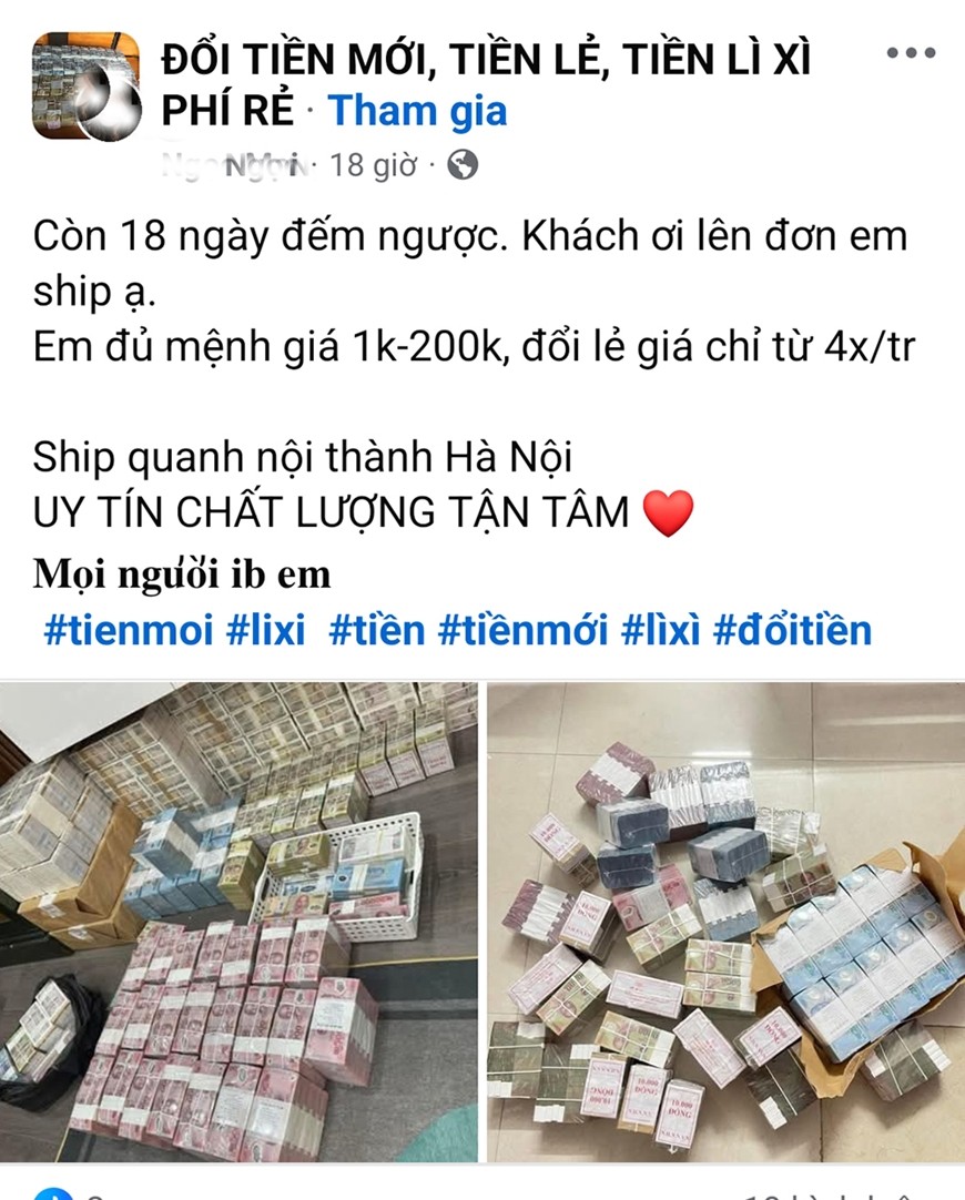 Đổi tiền lì xì hưởng chênh lệch có vi phạm pháp luật?