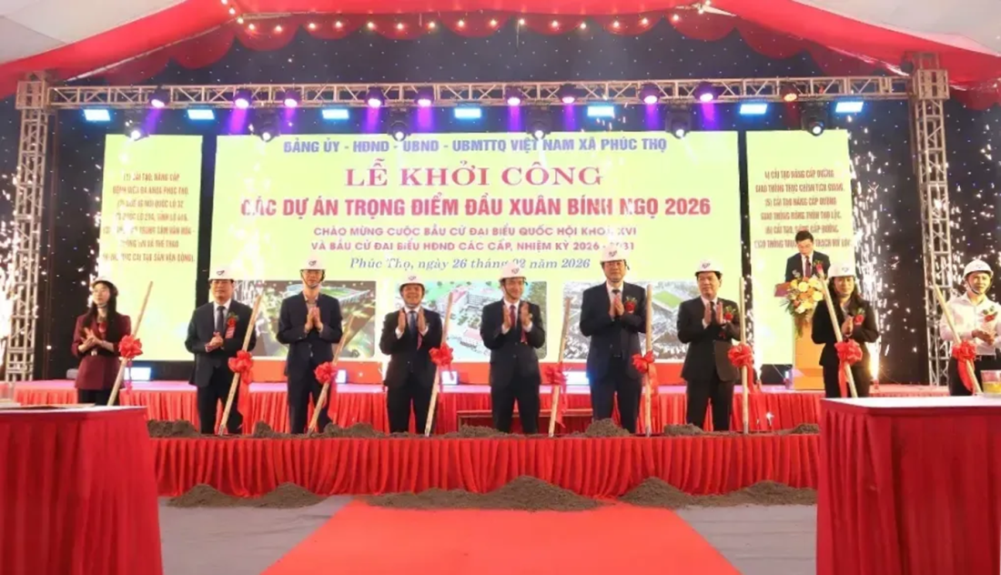 Hà Nội khởi công 6 dự án hơn 1.100 tỷ đồng tại xã Phúc Thọ