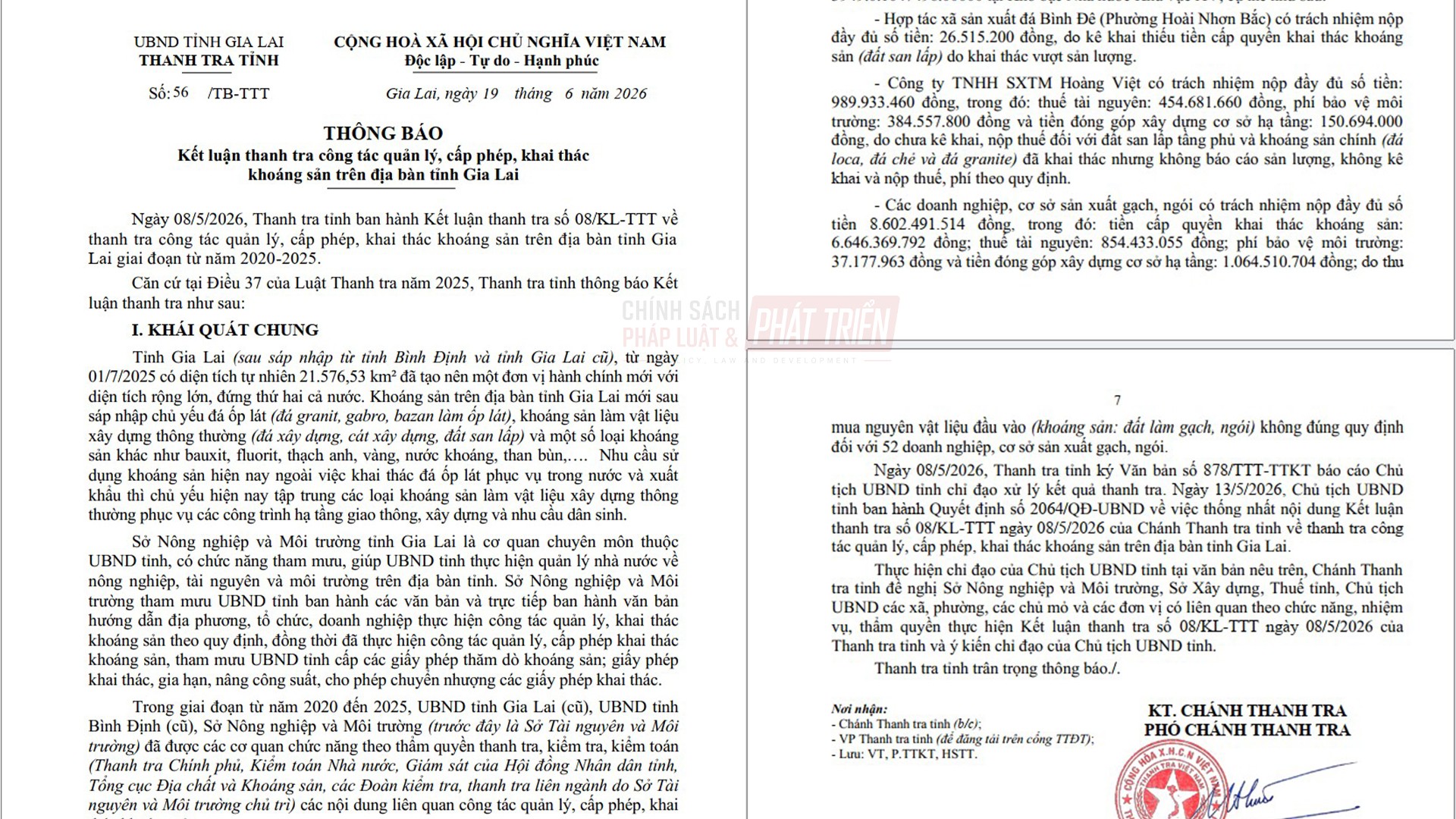 Gia Lai: Hàng loạt bất cập trong quản lý khoáng sản, kiến nghị truy thu hơn 9,6 tỷ đồng