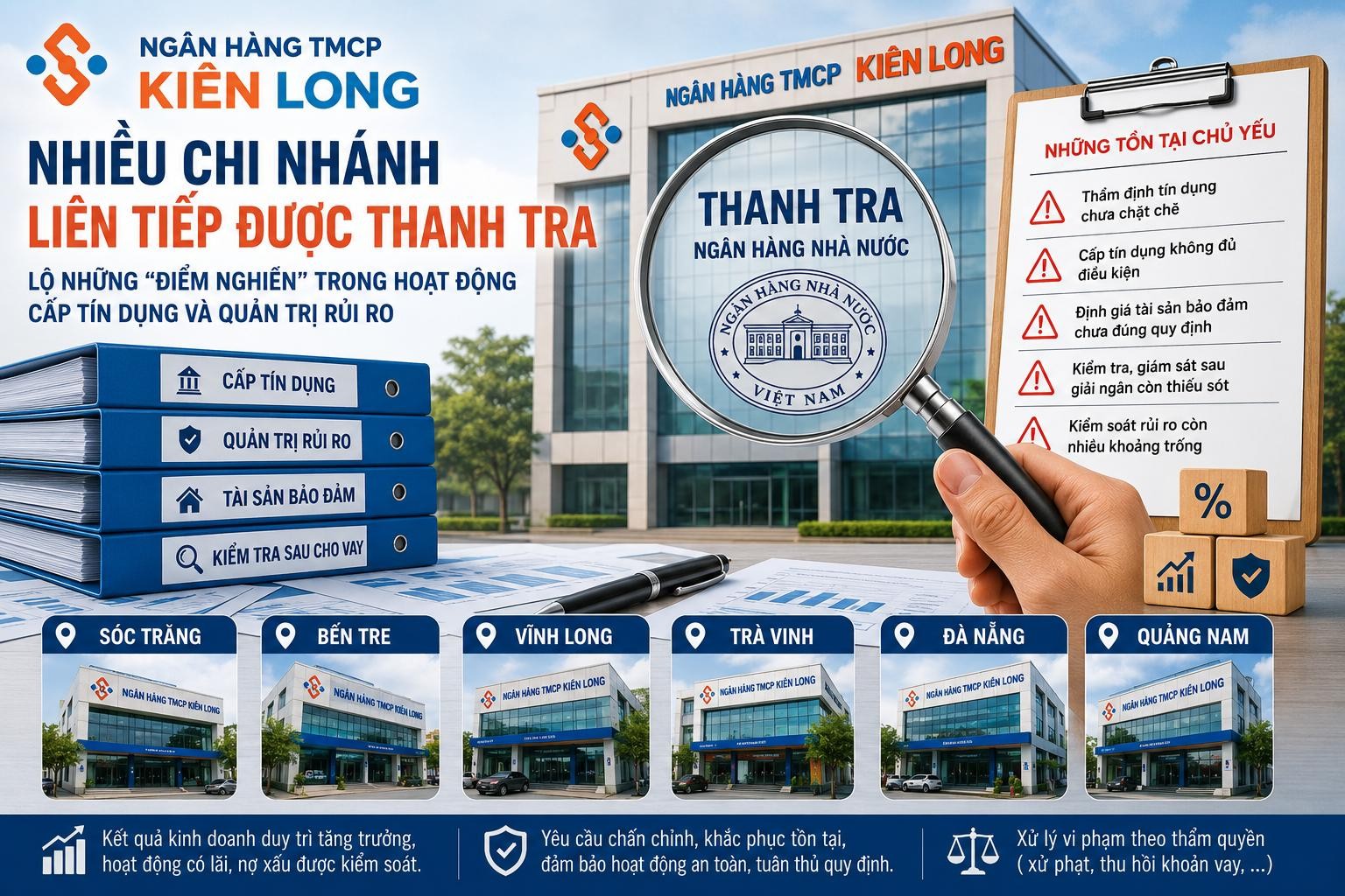 Lộ những "điểm nghẽn" trong hoạt động cấp tín dụng và quản trị rủi ro tại Ngân hàng Kiên Long