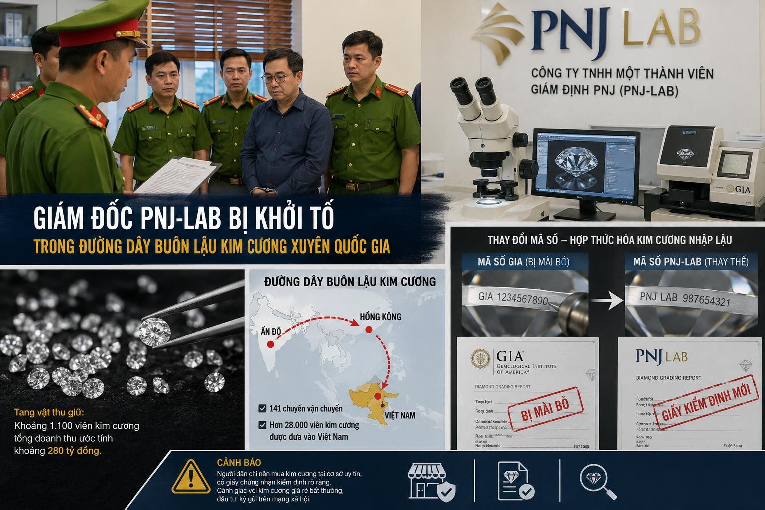 Giám đốc đơn vị giám định PNJ-LAB bị khởi tố trong đường dây buôn lậu kim cương xuyên quốc gia: Hồi chuông cảnh báo về niềm tin trên thị trường đá quý