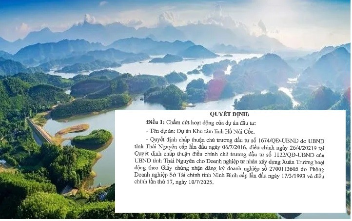 Dự án 15.000 tỷ đồng của Xuân Trường ở Thái Nguyên bị dừng hoạt động