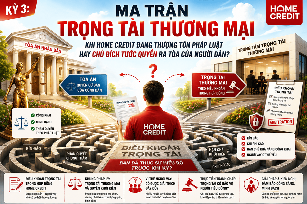 Ma trận Trọng tài thương mại – Khi Home Credit đang thượng tôn pháp luật hay chủ đích tước quyền ra Tòa của người dân?