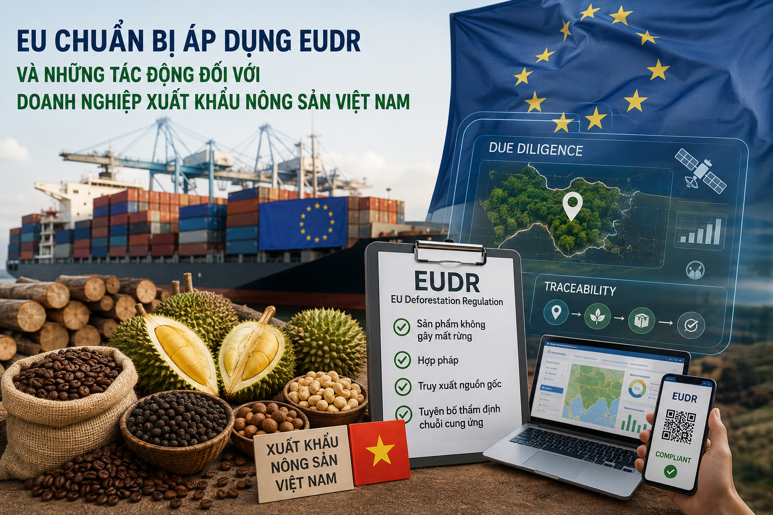 EU chuẩn bị áp dụng EUDR và những tác động đối với doanh nghiệp xuất khẩu nông sản Việt Nam